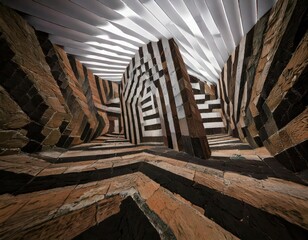 Naklejka premium hypnotic trippy stairway to heaven forced perspective optical illusion effect psychedelic art design
