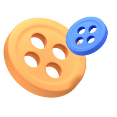 Sewing Buttons 3D Illustration