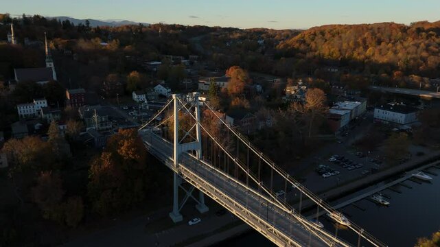 flying counter clockwise over Kingston Port Ewen Bridge