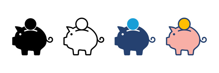 Piggy bank icon vector. piggy money icon