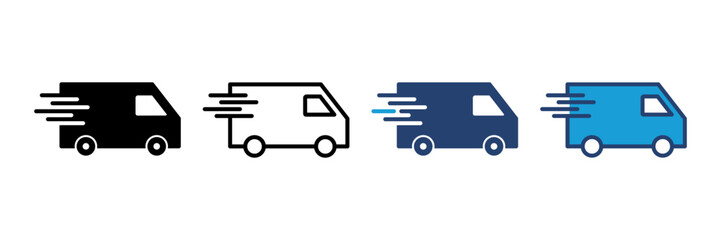 Fast shipping delivery truck icon vector. Delivery truck icon. fast delivery icon