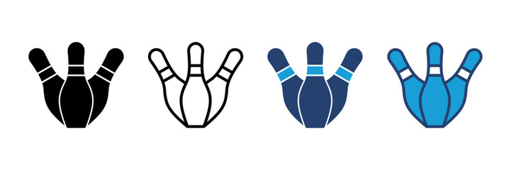 Bowling icon vector. bowling ball and pin icon. bowling pins