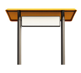 A modern table design with a blank space for customization against a white isolated background.