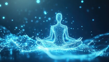 Obraz premium Abstract Digital Representation of a Person in Yoga Pose