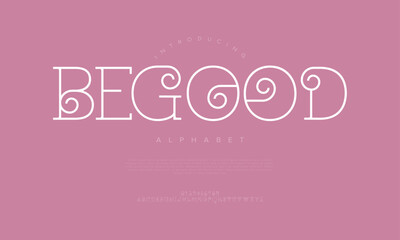 Begood typography beauty fashion elegant minimalist serif italic fonts decorative wedding vintage retro logos. Minimal luxury font alphabet logo. Vector illustration