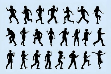 Obraz premium Versatile Man and Woman Silhouettes for Creative Design Use