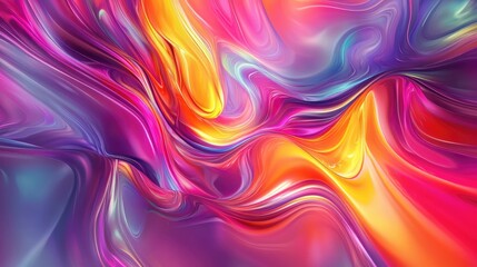 Abstract Swirling Pattern of Vibrant Pink, Yellow, and Blue Hues
