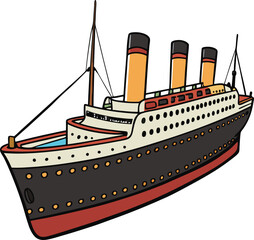 titanic ship on white background