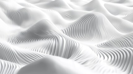 Naklejka premium Abstract White Wavy Surface with Parallel Lines