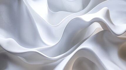 Fototapeta premium Abstract White Fabric with Soft, Flowing Curves