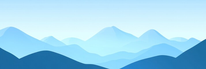 Abstract mountain range silhouetted against a blue sky.
