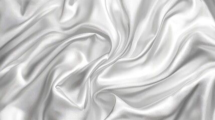 Fototapeta premium Abstract White Satin Drapery with Soft, Flowing Folds