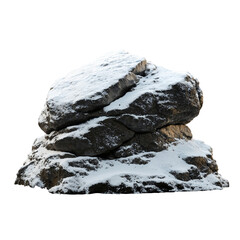 Fototapeta premium Snow rock with transparent background, png