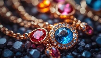 Jewelry styling tips with vibrant accessories, sleek design, soft lighting, dynamic energy, modern fashion