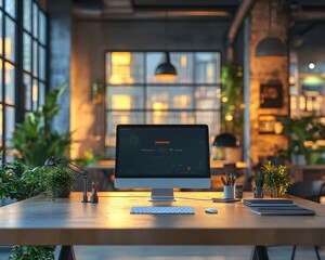 Marketing campaign launch with vibrant presentations, sleek office setup, soft lighting, dynamic energy, realism