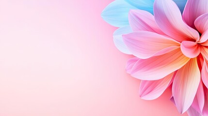 Naklejka premium Colorful flower petals on a soft pastel background, creating a serene atmosphere.