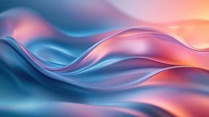 Naklejka premium Abstract fabric waves in blue and pink hues, soft and flowing texture.