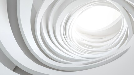 Obraz premium White Abstract Curved Architecture with Light at the End