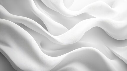 Obraz premium Abstract White Fabric with Smooth Curved Lines and Texture