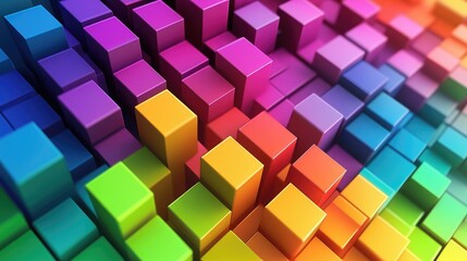 Obraz premium Abstract Pattern of Colorful Cubes
