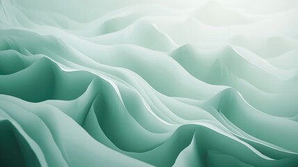 Obraz premium Abstract Wavy Green Surface with Soft Lighting
