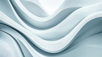Abstract Pattern of Intertwining, Wavy, White Lines and Shapes