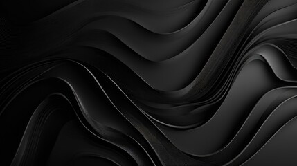 Obraz premium Abstract Black Wavy Lines and Curves in 3D Rendering