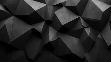 Abstract Black Geometric Polygonal Background