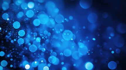 Abstract Blue Bokeh Background with White Specks