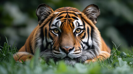 Fototapeta premium Majestic Tiger Resting in Natural Habitat