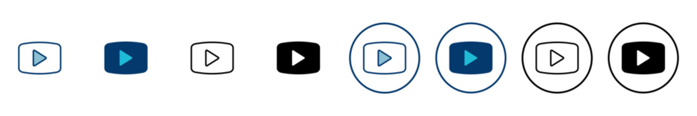 play Icon vector isolated on white background. Play button vector icon. Video icon vector