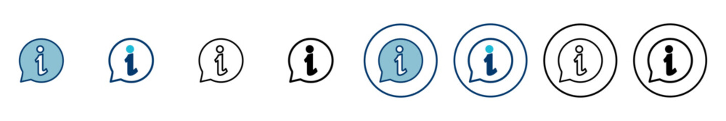 Information icon vector isolated on white background. Info sign. About us