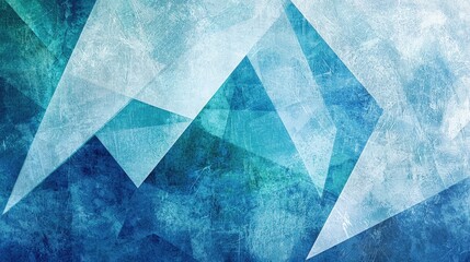 Abstract Blue and White Geometric Pattern with Grunge Texture