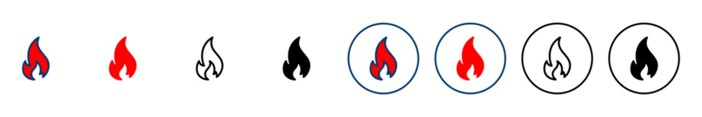 Fire icon vector isolated on white background. Fire flame icon template. Fire flames symbol vector