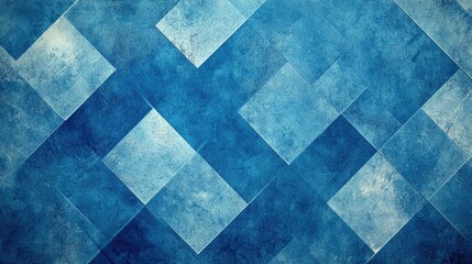 Fototapeta premium Abstract Blue Geometric Pattern with Textured Background