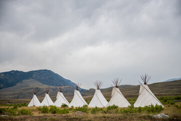 Seven Teepees Look Out Toward The New North Entrance Road In Yellowstone