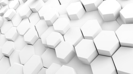 Fototapeta premium Abstract White Hexagonal Geometric Pattern