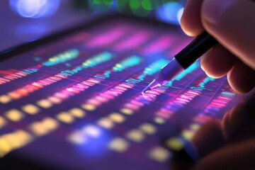 Colorful Tablet Screen with Touch Pen Interaction