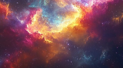 Fototapeta premium Cosmic Nebula with Stars and Gas Clouds