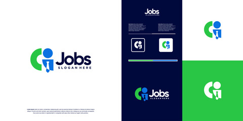 abstract job search, recruitment, selection, interview, graphic design illustration.