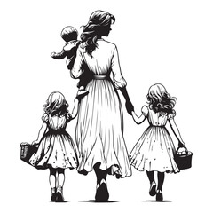 a coloring book artistic image of a european woman