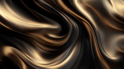 Obraz premium Abstract Swirling Texture of Black and Gold Fabric