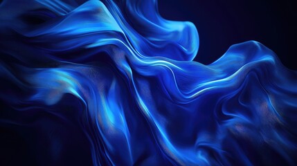 Obraz premium Abstract Wavy Blue Lines on Dark Background