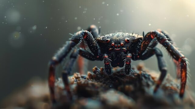 Close up of a spider with exaggeratedly high resolution.