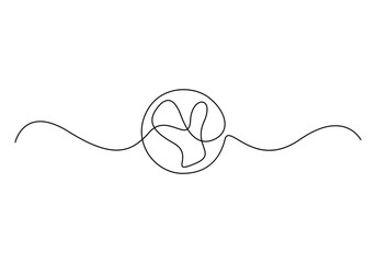 Continuous one line drawing Basketball icon vector. Single line drawing. Basketball icon