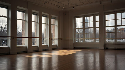 Obraz premium realistic image of a ballet practice room environment