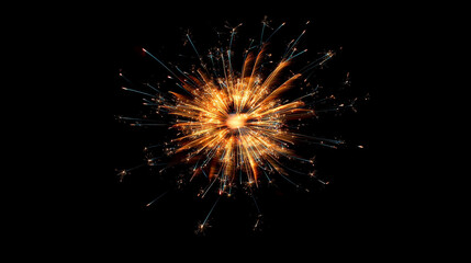 Fototapeta premium Colorful sparkler explosion lighting up the night sky during a festive celebration event