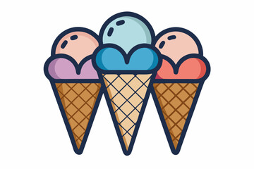  Ice cream mixed with chocolate, vanilla and strawberry