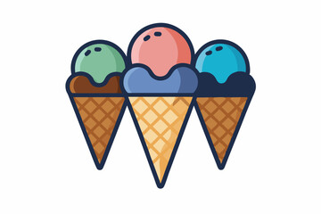  Ice cream mixed with chocolate, vanilla and strawberry