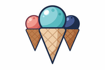  Ice cream mixed with chocolate, vanilla and strawberry